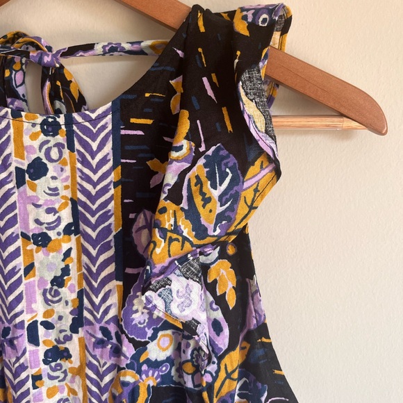 Free People NWT Women's Summer in Tulum Tunic Shirt Top Purple Floral Size Small - Picture 5 of 15